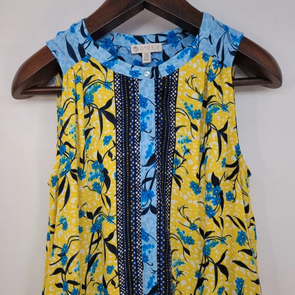 GORGEOUS Eliane Rose Summer Floral Sleeveless Dress - Yellow and Blue - Picture 2 of 7